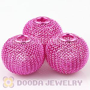 25mm Basketball Wives Wire Pink Mesh Balls Beads Wholesale 