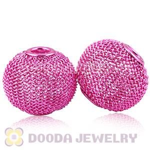 25mm Basketball Wives Wire Pink Mesh Balls Beads Wholesale 