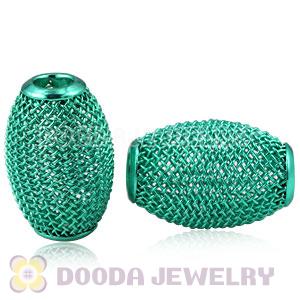 14X21mm Basketball Wives Earring Oval Green Mesh Beads Cheap 