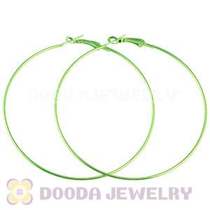 70mm Basketball Wives Green Plain Hoop Earrings Wholesale