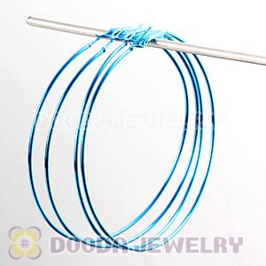 70mm Basketball Wives Blue Plain Hoop Earrings Wholesale