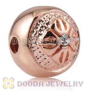 10×11mm Plated Rose Gold Silver Ball Stone Beads With Logo