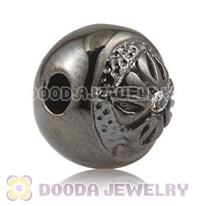 8×9mm Plated Gun Black Silver Ball Stone Beads With Logo