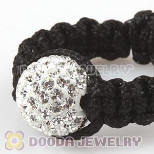 Handmade Style Macrame Rings With White Czech Crystal Wholesale