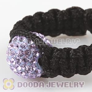 Handmade Style Macrame Rings With Lavender Czech Crystal Wholesale