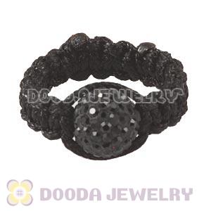 Handmade Style Macrame Rings With Black Czech Crystal Wholesale
