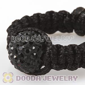 Handmade Style Macrame Rings With Black Czech Crystal Wholesale