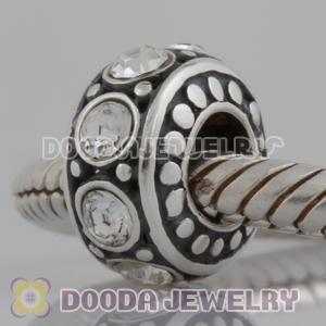 S925 Sterling Silver Charm Spacer Jewelry Beads with clear Stone