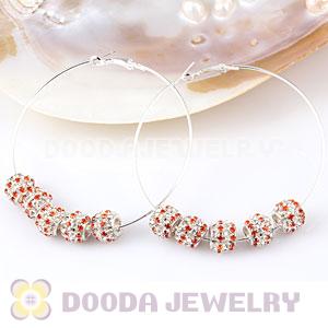 70mm Basketball Wives Hoop Earrings With Crystal Beads 
