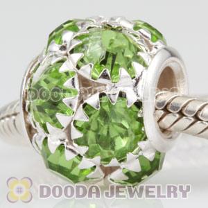 12mm Alloy Green Crystal Ball Beads For Basketball Wives Hoop Earrings 