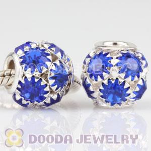 12mm Alloy Blue Crystal Ball Beads For Basketball Wives Hoop Earrings 