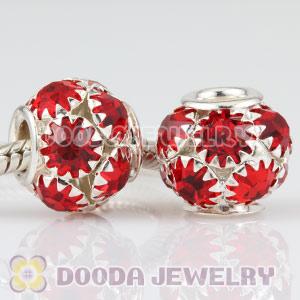 12mm Alloy Red Crystal Ball Beads For Basketball Wives Hoop Earrings 
