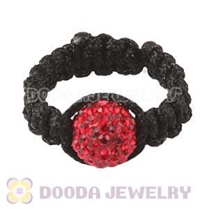 Handmade Style Macrame Rings With Red Czech Crystal Wholesale