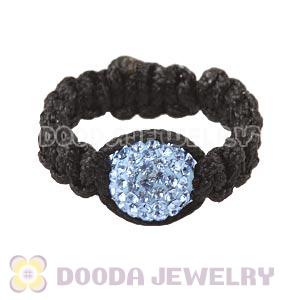 Handmade Style Macrame Rings With Blue Czech Crystal Wholesale