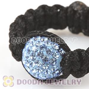 Handmade Style Macrame Rings With Blue Czech Crystal Wholesale