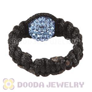 Handmade Style Macrame Rings With Blue Czech Crystal Wholesale