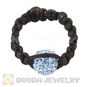 Handmade Style Macrame Rings With Blue Czech Crystal Wholesale