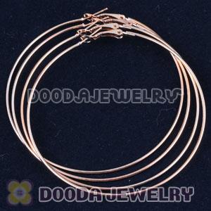 70mm Basketball Wives Rose Gold Plain Hoop Earrings Wholesale