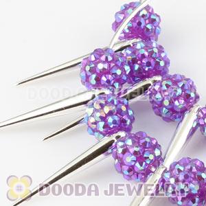 70mm Silver Basketball Wives Spike Hoop Earrings Wholesale