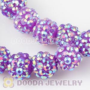 70mm Basketball Wives Purple Rhinestone Crystal Ball Hoop Earrings Wholesale
