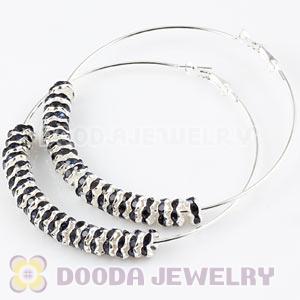 70mm Basketball Wives Crystal Spacer Hoop Earrings Wholesale 