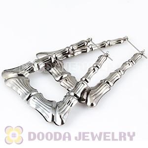 50×60mm Black Basketball Wives Bamboo Door Knocker Earrings Wholesale 