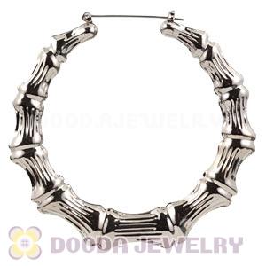 80mm Black Basketball Wives Bamboo Hoop Earrings Wholesale 