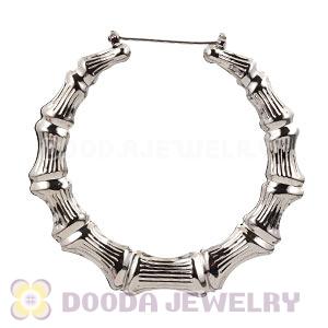 60mm Black Basketball Wives Bamboo Hoop Earrings Wholesale 