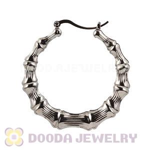 50mm Black Basketball Wives Bamboo Hoop Earrings Wholesale 