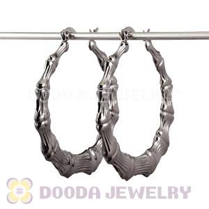 50mm Black Basketball Wives Bamboo Hoop Earrings Wholesale 