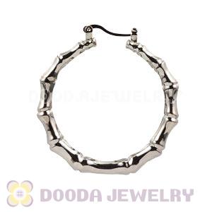 50mm Black Basketball Wives Bamboo Hoop Earrings Wholesale 