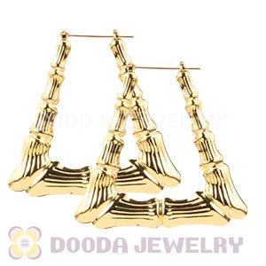 50×60mm Gold Basketball Wives Bamboo Door Knocker Earrings Wholesale 