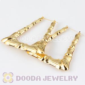 50×60mm Gold Basketball Wives Bamboo Door Knocker Earrings Wholesale 