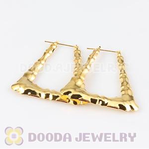 50×40mm Gold Basketball Wives Bamboo Door Knocker Earrings Wholesale 