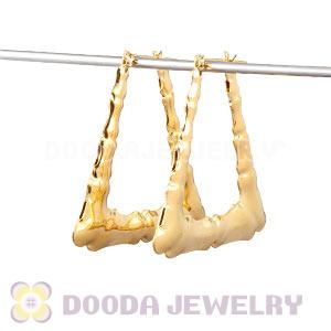 50×40mm Gold Basketball Wives Bamboo Door Knocker Earrings Wholesale 