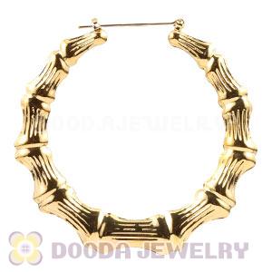 70mm Gold Basketball Wives Bamboo Hoop Earrings Wholesale 