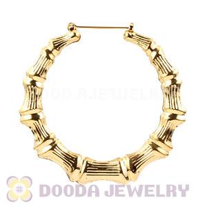 60mm Gold Basketball Wives Bamboo Hoop Earrings Wholesale 
