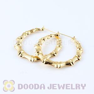 45mm Gold Basketball Wives Bamboo Hoop Earrings Wholesale 