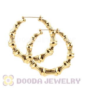 45mm Gold Basketball Wives Bamboo Hoop Earrings Wholesale 