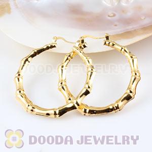 50mm Gold Basketball Wives Bamboo Hoop Earrings Wholesale 