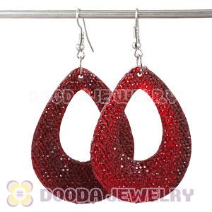 Cheap Basketball Wives Inspired Bamboo Red Crystal  Earrings 