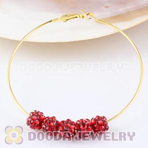 8mm Red Rhinestone Basketball Wives Resin Pave Beads Wholesale 