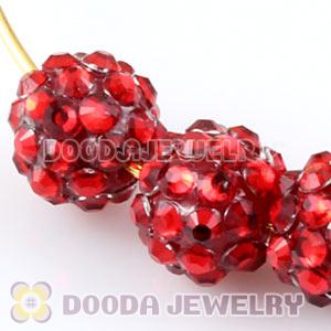 8mm Red Rhinestone Basketball Wives Resin Pave Beads Wholesale 