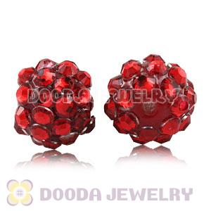 10mm Red Rhinestone Basketball Wives Resin Pave Beads Wholesale 
