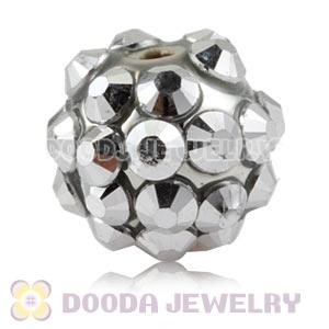 10mm Silver Basketball Wives Resin Earring Beads Wholesale 