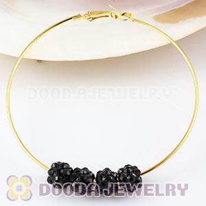 8mm Black Basketball Wives Resin Earring Beads Wholesale 