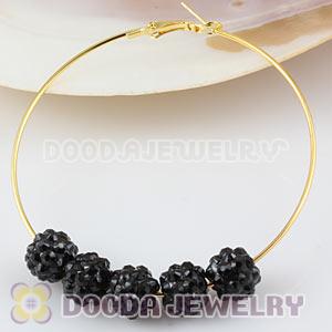 10mm Black Basketball Wives Resin Earring Beads Wholesale 