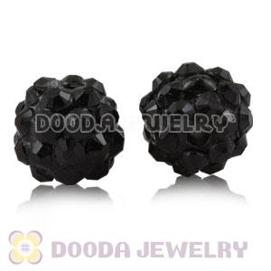 10mm Black Basketball Wives Resin Earring Beads Wholesale 
