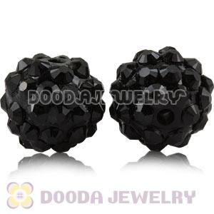 12mm Black Basketball Wives Resin Earring Beads Wholesale 