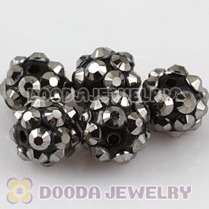 8mm Grey Rhinestone Basketball Wives Resin Pave Beads Wholesale 